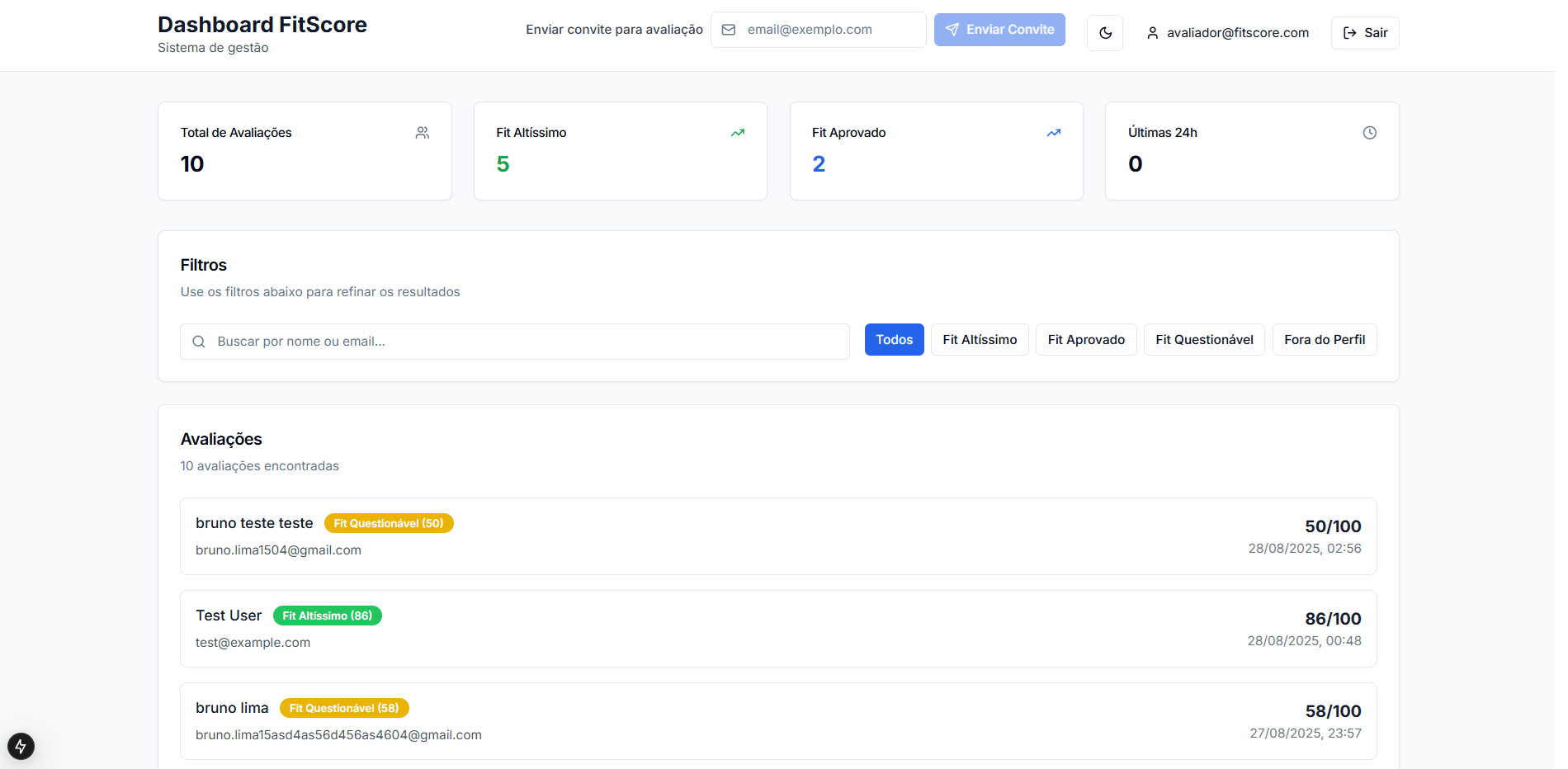 Sistema de Gestão Fit Cultural